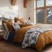 Loon Peak® Naciye White Blue Copper Forest Print Cabin Lodge Rustic Cotton Comforter Set Cotton | Twin Comforter | Wayfair