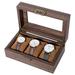Millwood Pines Wood Watch Box + Locking Wood/Leather/Velvet in Brown | 3.4 H x 8.1 W x 4.7 D in | Wayfair 4DF696023ECB4212999555D5AD56DC2E