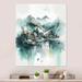 Ivy Bronx Faded Village in the Mountain I - Landscape Mountains River Metal Wall Decor Metal in Green/White | 20 H x 12 W x 1 D in | Wayfair