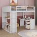 Harriet Bee Tansey Loft Bed w/ L-shaped Desk, Tree Shape Bookcase Wood in White | 65.7 H x 59 W x 80.7 D in | Wayfair