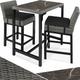 Garden table and chairs Bar table Kutina with 2 bar stools Latina - dining table, outdoor table and chairs, garden dining set - grey - grey