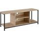 Tectake - tv Cabinet Lowboard 4 compartments & adjustable shelf - tv shelf, tv board, tv bench - 120 cm industrial wood light, oak Sonoma