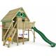 Wickey - Wooden Tower Playhouse Smart FamilyHouse with swing & slide, Treehouse with sandpit, climbing ladder & play accessories - green - green
