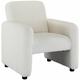 Modern Accent Chair Faux Fur Lounge Tub Armchair for Living Room Single Sofa, White
