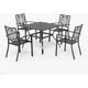 Garden Table and Chairs Set of 5 Patio Table Chairs Metal Outdoor Bistro Garden Furniture Sets Weather-resistant - Phivilla