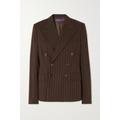 Ralph Lauren Collection - Safford Double-breasted Pinstriped Wool-twill Blazer - Brown