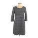 Gap Outlet Casual Dress - A-Line Scoop Neck 3/4 sleeves: Blue Print Dresses - Women's Size Medium