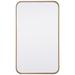 18-in W x 30-in H Soft Corner Metal Rectangular Wall Mirror in Brass