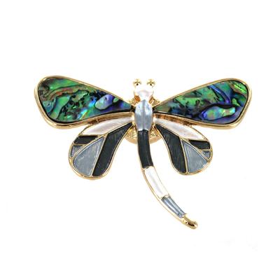 Magnetic Abalone Dragonfly Brooch