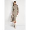 Strickkleid HECHTER PARIS, Damen, Gr. 38, N-Gr, beige (sand melange), Feinstrick, Obermaterial: 50% Viskose, 28% Polyester, 22% Polyamid, unifarben, gestreift, feminin, figurumspielend wadenlang, Langarm Raglanärmel extrabreites Bündchen, Kleider,...