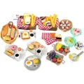 Mini Lebensmittel Puppe Haus Zubehör Diy Brot Smoothies Eis Breakfirst Ei Abendessen Set für Barbie