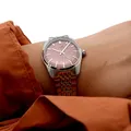 Merkur Uhr Vintage Handaufzug Mechanische Uhr für Männer Rose Rot Zifferblatt Casual Kleid Uhren