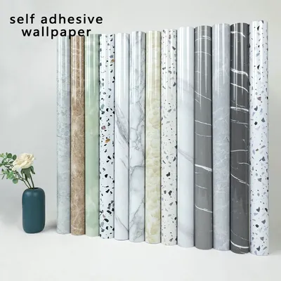 Marmor-Vinylfolie selbstklebende Tapete für Badezimmer Küche Schrank Arbeitsplatten Kontaktpapier Image