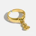 YIZIZAI Ins Koreanische Nette Cartoon Mini Bär Ring für Dame Frauen Gold Silber Farbe Ringe Anhänger