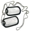 Stainless Steel The Dog Tag Military Set of 2 Personalised Necklaces Army Style with Ball Chain