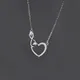 KOFSAC Shiny zircon Numeric 8 limitless Love Heart Pendant Jewelry 925 Sterling Silver Necklaces For