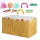 Luau Grass Table Skirt Tropical Hawaiian Hula Luau Party Decoration Straw Color Table Skirt for