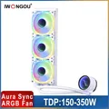 IWONGOU Water Cooler Lga1700 360mm White Black 4pin Argb Cooler Fan 120mm Rgb X99 Processor Cooler