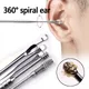 6Pcs/Set Earwax Pickers Stainless Steel Ear Cleaner Wax Removal Piercing Kit Curette Spoon Health