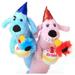 Multipet International 843382 Happy Birthday Loofa Dog 12 - Assorted Pink and Blue - 12 in.