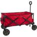 Jiaiun Collapsible Folding Outdoor Utility Wagon Garden Portable Hand Cart for Shopping Beach Camping Sports (Red)