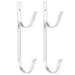 Bluethy 2Pcs Pool Pole Hook Heavy Duty Aluminum Alloy Screw Mount Skimmers Leaf Rakes Nets Pool Supplies Hanger Outdoor Garden Accessories