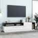 Two-tone Design TV Stand with Silver Handles, UV High-Gloss Media Console for TVs Up to 70", Chic Style TV Cabinet