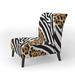 Designart "Zebra and Leopard Mix Pattern III" Upholstered Cabin & Lodge Accent Chair and Arm Chair