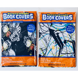 Stretchable Book Cover Set of 2 - New Skool Skull & Arrows Paint Splatter Stretchable Fabric Book Covers Fits Standard Size Books 8 x 10 in.