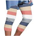 RYRJJ Capri Pants for Women Casual Summer Pull On Yoga Dress Capris Work Jeggings Trendy Print Athletic Golf Crop Pants with Pockets(01#Blue L)