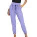 RYRJJ Women s 2023 Business Casual Pants Solid High Waisted Self Tie Belted Pencil Trousers Loose Comfy Joggers Pants with Pockets(Purple XXL)