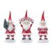 3 Red & White Whimsical Santa Christmas Tabletop Figurines 9.75"