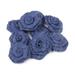 6pcs Burlap Roses Hessian Jute Flower Rustic Vintage Rose for Christmas Wedding Embellishments (Deep Blue)