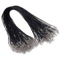 100PCS 2.0mm Black Waxed Necklace Cord Bulk with Clasp for Jewelry Making