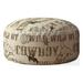 HomeRoots 518266 20 x 24 x 24 in. Brown Cotton Round Animal Print Pouf Ottoman