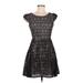 Emerald Sundae Casual Dress - A-Line: Black Damask Dresses - Women's Size 7