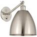 Ballston 14.13" High Satin Nickel Sconce With Satin Nickel Metal Shade