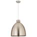 Newton Bell 18" Wide Satin Nickel Cord Hung Pendant With Satin Nickel