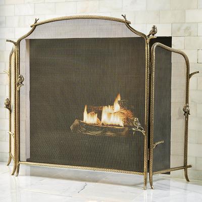 Aviary Fireplace Screen - Frontgate