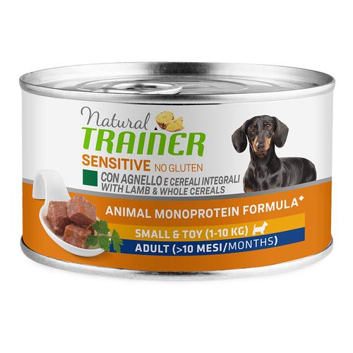 Sparpaket: 24x150g Natural Trainer Sensitive No Gluten Small & Toy Adult Lamm Hundefutter nass