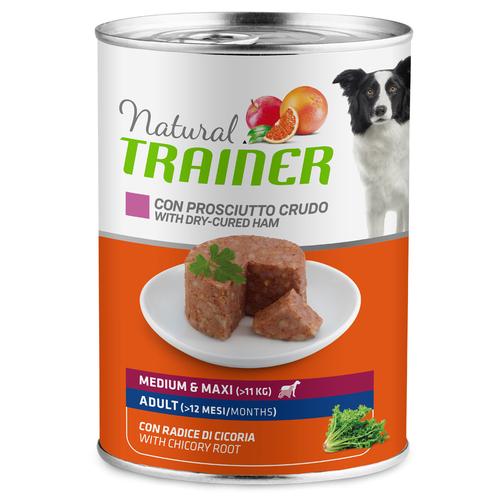 6 x 400 g Natural Trainer Medium & Maxi Adult Schinken Nassfutter Hund