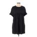Zara TRF Casual Dress - Shift Crew Neck Short sleeves: Black Print Dresses - Women's Size Small