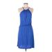 Old Navy Casual Dress - Mini Halter Sleeveless: Blue Print Dresses - Women's Size Medium