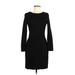 Banana Republic Casual Dress - Sheath Crew Neck Long sleeves: Black Print Dresses - Women's Size 6