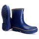 Foinledr Men's Wellington Boots, Half Height Rain Boots, Lined Rubber Boots, Men's Waterproof Rain Boots, Garden Boots, Breathable Wellington Boots, Blue Orange No Drawstrings, 11 UK
