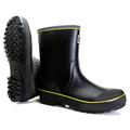 Foinledr Men's Wellington Boots, Half Height Rain Boots, Lined Rubber Boots, Men's Waterproof Rain Boots, Garden Boots, Breathable Wellington Boots, Black Yellow No Drawstrings, 9 UK