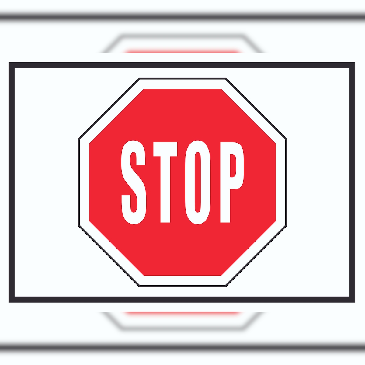 Stop Symbol Schild A1 Rückseite selbstklebend Image