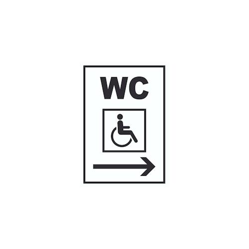 WC Behinderten rechts Schild A1 Rückseite selbstklebend