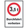 Durchfahrt verboten 3,5 Tonnen Schild A2 (420x594mm)