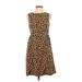 Gap Casual Dress - A-Line Crew Neck Sleeveless: Tan Animal Print Dresses - Women's Size 2 - Print Wash